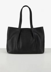Torba typu shopper ze skóry. Czarne shopper bag bonprix, bez wzorów, ze skóry, bez dodatków. Za 239.99 zł.