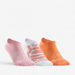 Skarpety sportowe tenis Artengo RS160 3 pary. Brązowe skarpetki Decathlon, bez wzorów, z bawełny. Za 29.99 zł.