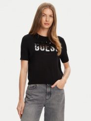 Guess Sweter W5YR25 Z2NQ2 Czarny. Czarne swetry Guess, s, z aplikacjami, bez ramiączek. Za 249.99 zł.