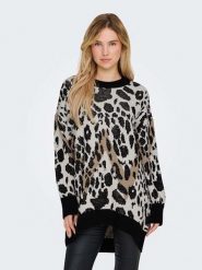 ONLY Sweter w kolorze czarno-jasnobrązowym rozmiar: XS. Brązowe swetry ONLY, xs, bez wzorów, bez ramiączek. Za 74.99 zł.