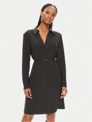 Calvin Klein Sukienka koszulowa K20K207152 Czarny Regular Fit. Czarne sukienki Calvin Klein, na co dzień, bez wzorów, z syntetyku, bez kołnierzyka, bez ramiączek, koszulowe. Za 449.99 zł.