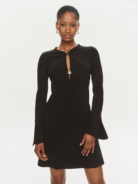 Pinko Sukienka codzienna Aquarios 101825 A15M Czarny Regular Fit. Czarne sukienki Pinko, na co dzień, m, bez wzorów, z wiskozy, bez kołnierzyka, bez ramiączek, proste. Za 419.99 zł.