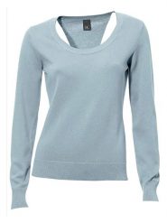 Heine Sweter w kolorze błękitnym rozmiar: 42. Niebieskie swetry Heine, bez wzorów, z bawełny, bez ramiączek. Za 78.99 zł.