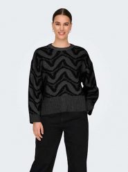 ONLY Sweter w kolorze czarnym rozmiar: L. Czarne swetry ONLY, l, bez wzorów, ze splotem, bez ramiączek. Za 92.42 zł.