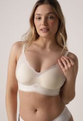 Jasnobeżowy Usztywniany Biustonosz Bezszwowy Bez Fiszbin Pretiona. Brązowe biustonosze Born2be, bez wzorów. Za 29.99 zł.