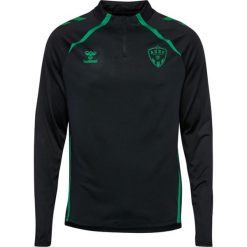 Bluza dresowa 1/2 zamek ASSE 2025/26. Czarne bluzy Hummel, bez wzorów, z dresówki, sportowe, bez ramiączek, bez kaptura. W wyprzedaży za 273.50 zł.