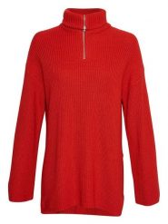 MOSS COPENHAGEN Sweter "Kamella" w kolorze czerwonym rozmiar: M/L. Czerwone swetry Moss Copenhagen, l, bez wzorów, z bawełny, bez ramiączek. Za 162.87 zł.
