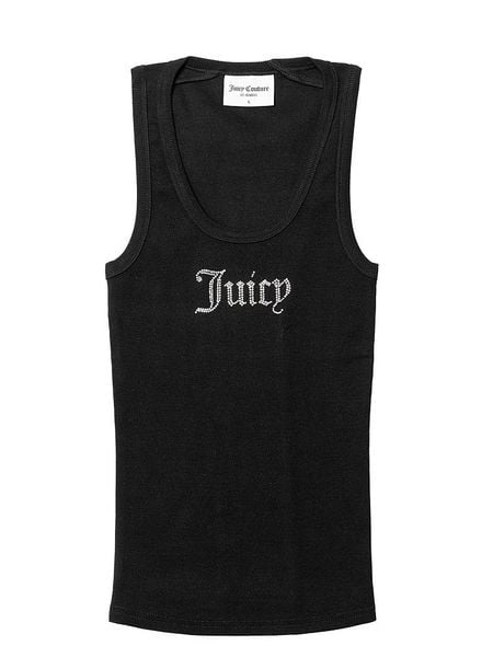 Juicy Couture Top w kolorze czarnym rozmiar: L. Czarne topy Juicy Couture, l, bez wzorów, bez kołnierzyka, bez ramiączek. Za 113.90 zł.
