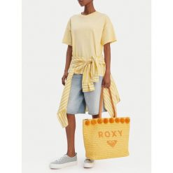 Torebka Roxy. Żółte shopper bag Roxy, bez wzorów, bez dodatków. Za 119.99 zł.