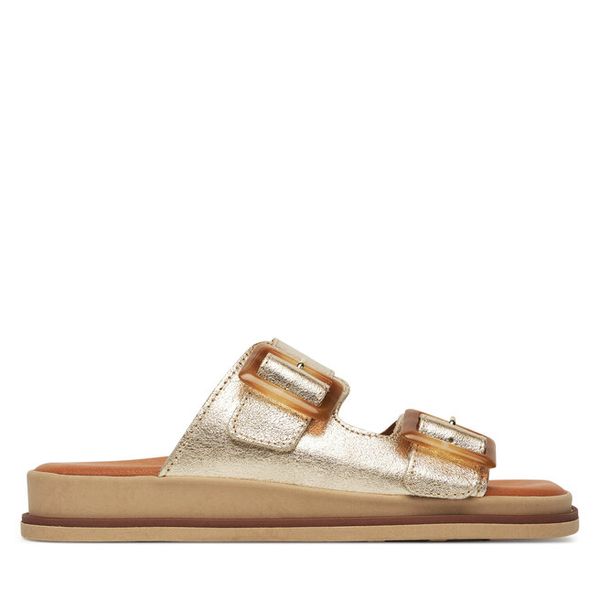 Klapki Tamaris. Żółte klapki Tamaris, bez wzorów, bez obcasa, bez zapięcia. Za 209.99 zł.