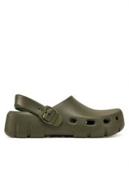 Birkenstock Klapki Birki-Flow EVA 1028741 Khaki. Brązowe klapki Birkenstock, bez wzorów, z tworzywa sztucznego, bez obcasa, bez zapięcia. Za 349.99 zł.
