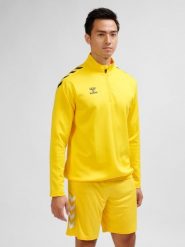 Bluza 1/2 zip Hummel Core XK. Brązowe bluzy z kapturem Hummel, xl, bez wzorów, z materiału, bez kaptura, na fitness i siłownię. Za 178.85 zł.
