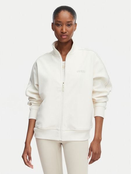Guess Bluza V5BQ15 KCX22 Kremowy Regular Fit. Białe bluzy Guess, m, z aplikacjami, z syntetyku, bez kaptura. Za 474.99 zł.