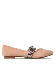 Jenny Fairy Baleriny WS2108-04 Beżowy. Brązowe baleriny Jenny Fairy, bez wzorów, z materiału, bez obcasa, bez zapięcia. Za 53.99 zł.