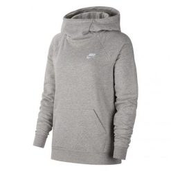 Damska Bluza Z Kapturem Essentials Funnel Neck. Szare bluzy Nike, m, bez wzorów, bez ramiączek, z kapturem. Za 265.99 zł.