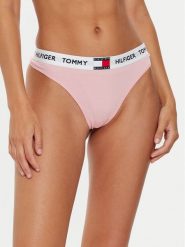 Tommy Hilfiger Stringi UW0UW05616 Różowy. Czerwone stringi Tommy Hilfiger, bez wzorów, z bawełny. Za 59.99 zł.