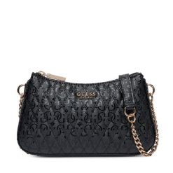 Torebka Guess. Czarne listonoszki Guess, z aplikacjami, bez dodatków. Za 289.99 zł.