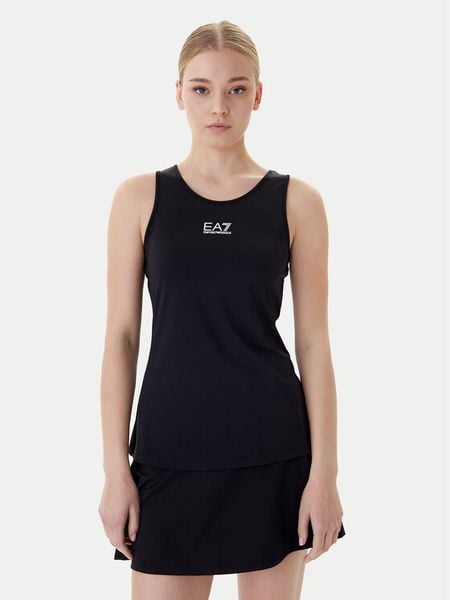 EA7 Emporio Armani Top 7W000314 AF14524 UC001 Czarny Regular Fit. Czarne topy sportowe EA7 Emporio Armani, l, bez wzorów, z syntetyku, tenisowe. Za 299.99 zł.