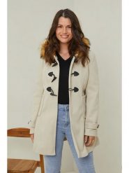 Curvy Lady Płaszcz przejściowy w kolorze beżowym rozmiar: 40/42. Brązowe płaszcze Curvy Lady, bez wzorów, klasyczne, bez kaptura. Za 124.11 zł.