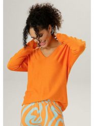 Aniston Sweter w kolorze pomarańczowym rozmiar: 38. Pomarańczowe swetry Aniston, bez wzorów, bez ramiączek. Za 83.62 zł.