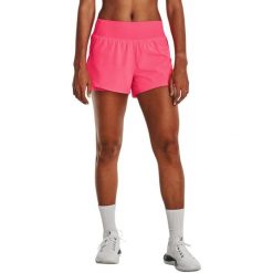 Spodenki sportowe damskie Under Armour Flex Woven 2-In-1. Czerwone szorty sportowe Under Armour, bez wzorów, na fitness i siłownię. Za 203.80 zł.