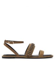 Liu Jo Sandały SA4067 TX408 Khaki. Brązowe sandały Liu Jo, bez wzorów, z materiału, bez obcasa, na płaskiej podeszwie, bez zapięcia. Za 529.99 zł.