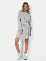Noisy May Sukienka dzianinowa City 27013883 Szary Regular Fit. Szare sukienki Noisy May, xs, bez wzorów, z dzianiny, bez kołnierzyka, bez ramiączek. Za 59.99 zł.