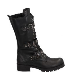 BOTKI DAMSKIE F248 VIT NERO. Botki Venezia, bez wzorów, ze skóry, bez obcasa, bez zapięcia. Za 349.00 zł.