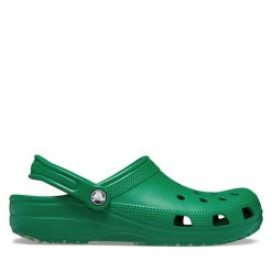 Klapki Crocs. Zielone klapki Crocs, bez wzorów, bez obcasa, bez zapięcia. Za 239.99 zł.