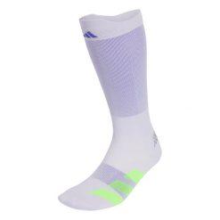 Biegowe skarpety do łydki adizero. Fioletowe skarpetki adidas, bez wzorów, z elastanu. Za 89.95 zł.