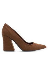 Nine West Czółenka KALILA 13196G Brązowy. Brązowe czółenka Nine West, bez wzorów, z materiału, bez obcasa, bez zapięcia. Za 139.99 zł.