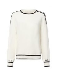 Liu Jo Collection Sweter z dzianiny - Maglia chiusa Kobiety wiskoza biały|czarny, L. Białe swetry Liu Jo Collection, l, bez wzorów, z dzianiny, bez ramiączek. Za 429.95 zł.