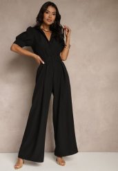 Czarny Kombinezon Taliowany Ozdobiony Klamrą Filenala. Czarne sukienki Renee, m, bez wzorów, eleganckie, bez kołnierzyka, bez ramiączek. W wyprzedaży za 135.99 zł.