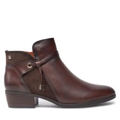 Botki Pikolinos. Brązowe botki Pikolinos, bez wzorów, bez obcasa, na słupku, bez zapięcia. Za 659.99 zł.