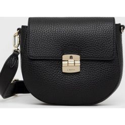 Furla torebka skórzana kolor czarny. Czarne listonoszki Furla, bez wzorów, na ramię, bez dodatków. Za 949.99 zł.