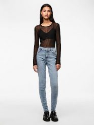 Pieces Dżinsy "Dana" - Skinny fit - w kolorze błękitnym rozmiar: S/L30. Niebieskie jeansy Pieces, l, z aplikacjami, ze skóry, klasyczne, z podwyższonym stanem. Za 101.47 zł.