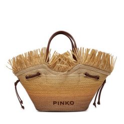 Torebka PINKO. Brązowe shopper bag Pinko, bez wzorów, bez dodatków. Za 1,909.00 zł.