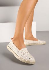 Beżowe Ażurowe Espadryle Vices w Kwiatowy Wzór z Plecionki Donavia. Brązowe espadryle Born2be, w ażurowe wzory, eleganckie, bez obcasa, na obcasie. W wyprzedaży za 50.99 zł.