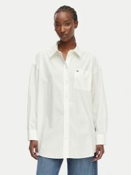 Tommy Jeans Koszula Essential DW0DW22936 Biały Oversize. Białe koszule Tommy Jeans, xl, bez wzorów, z bawełny, bez kołnierzyka, bez ramiączek. Za 449.99 zł.