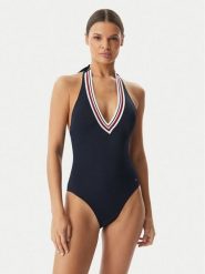 Tommy Hilfiger Strój kąpielowy UW0UW06356 Granatowy. Niebieskie stroje jednoczęściowe Tommy Hilfiger, bez wzorów, z syntetyku. Za 409.99 zł.