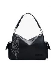 Desigual Torebka Habana 25SAXPA5 Czarny. Czarne torebki klasyczne Desigual, bez wzorów, ze skóry, bez dodatków. Za 249.99 zł.