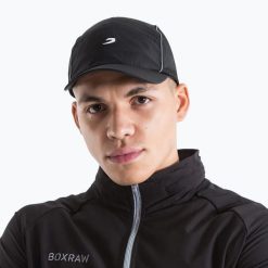 Czapka z daszkiem BOXRAW SMRT-TEC. Czarne czapki z daszkiem BOXRAW, bez wzorów, z materiału, sportowe. Za 99.99 zł.