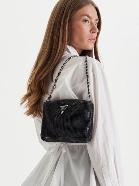 Guess Torebka J5BZ15 WG830 Czarny. Czarne kopertówki Guess, z aplikacjami, z syntetyku, wizytowe, bez dodatków. Za 191.99 zł.