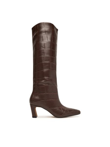 Aldo Botki Bethie 14428959 Brązowy ciemny. Brązowe botki Aldo, bez wzorów, bez obcasa, na słupku, bez zapięcia. Za 1,189.00 zł.
