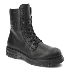 Czarne Botki Rieker Wygodne Ocieplane Workery Damskie. Czarne botki Rieker, bez wzorów, ze skóry, eleganckie, bez obcasa, bez zapięcia. Za 339.00 zł.