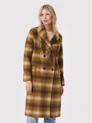 TWINSET Płaszcz wełniany 222TP2190 Brązowy Regular Fit. Brązowe płaszcze Twinset, na zimę, bez wzorów, z syntetyku, bez kaptura. Za 1,729.00 zł.