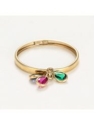 OR ÉCLAT Złoty pierścionek "3 Pierres de couleurs" z cyrkoniami rozmiar: 52. Żółte pierścionki Or Éclat, z cyrkonią, złote. Za 434.99 zł.