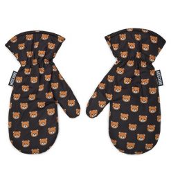 Rękawiczki Damskie MOSCHINO. Czarne rękawiczki MOSCHINO, bez wzorów, z dzianiny. Za 879.99 zł.