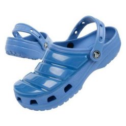Klapki Crocs Classic 206624-434 niebieskie. Niebieskie klapki bez wzorów, z materiału, sportowe, bez obcasa, bez zapięcia. Za 304.14 zł.