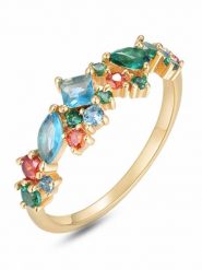 DI GIORGIO Pozłacany pierścionek z cyrkonią rozmiar: 56. Żółte pierścionki DI GIORGIO, z cyrkonią, pozłacane. Za 165.71 zł.